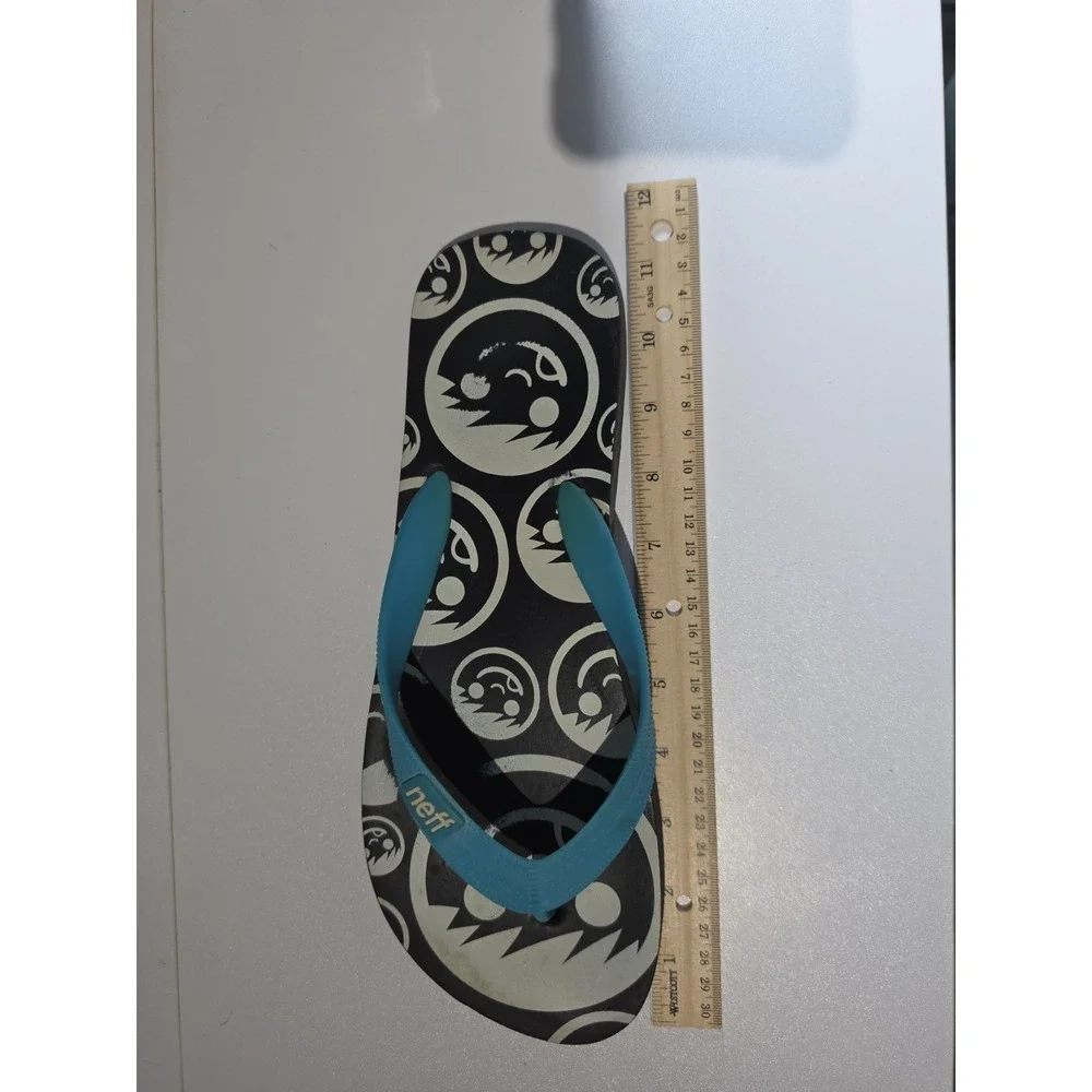 Neff Forever Fun Graphic Print Flip Flops Mens Size 10